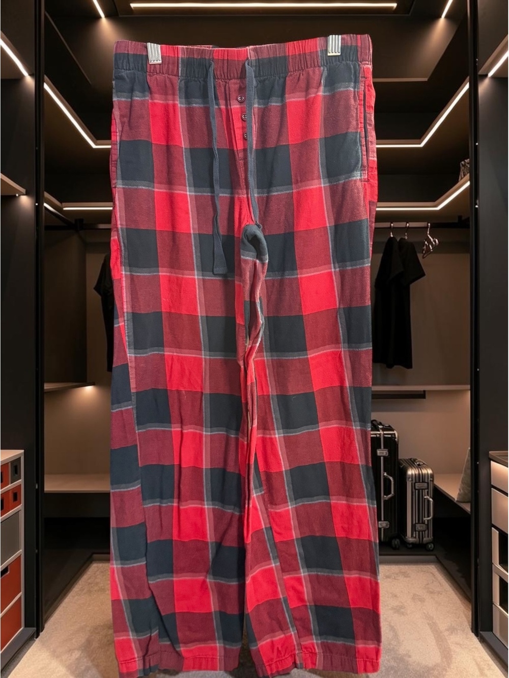 PJ Salvage XS Red Black Buffalo Plaid Flannel Pajama Lounge Pants Drawstring